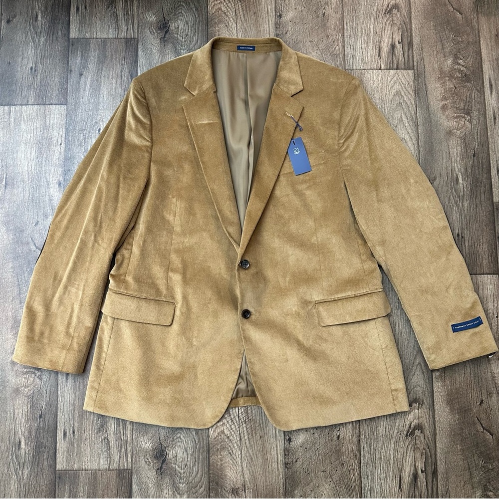 Stafford Corduroy Blazer Jacket Classic Fit Men’s Size 52 R Wheat Brown